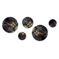 thumbnail image 2 of Designart "Fractal Odyssey Blue and Gold I" Abstract Fractal Metal Wall Art Set of 5 Piece, 2 of 5