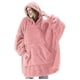 thumbnail image 2 of Sudadera con capucha de gran tamaño para hombre y mujer, manta de lana gruesa con mangas, ropa de dormir para invierno, 2 of 3