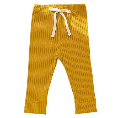 

Frontwalk Infant Onesies Long Sleeve Jumpsuit Crew Neck Bodysuit Travel Drawstring Bodysuits Solid Color Pant Yellow Pants 66