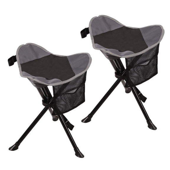 REDCAMP Portable Tripod Stool for Camping, Hiking, Sports - 2 Pack Lightweight Foldable Camp Seat, 600D Oxford, Black