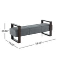 thumbnail image 3 of GDF Studio Caelum Modern Fabric Ottoman Bench, Grey, 3 of 6