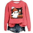 thumbnail image 2 of Sweaters For Women Pumpkin Fashionable Casual Hoodless Sweatshirt - Little Terry, Red Size S-2XL, 2 of 4