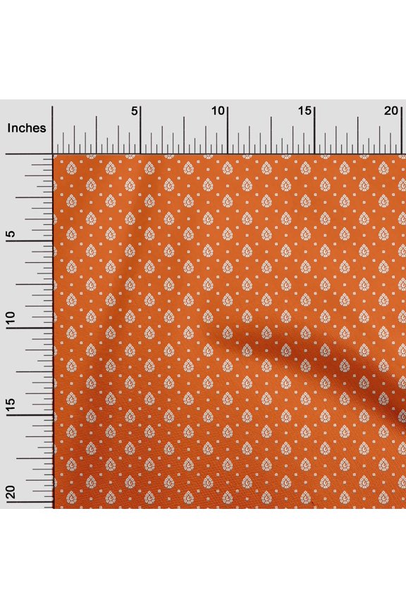 Polyester Lycra Orange Fabric Ethnic Bandhani Dress Material Fabric Print Fabric By The Yard 56 Inch Wide