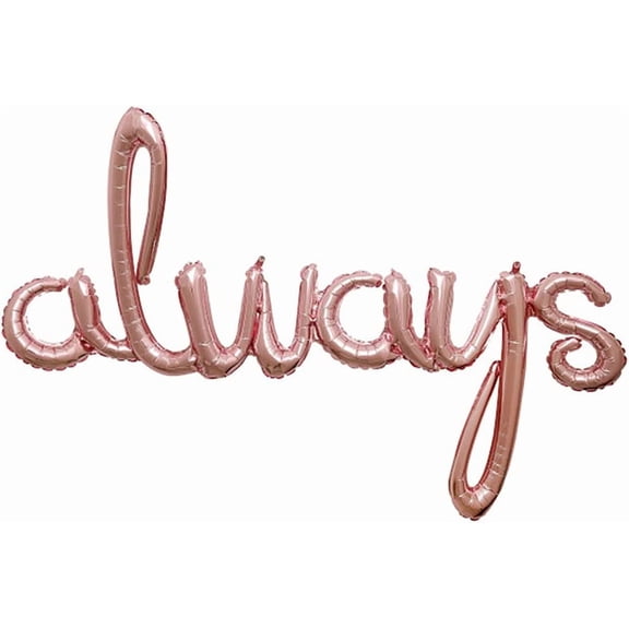 Rose Gold "Always" Balloon Script (Each)