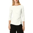 thumbnail image 1 of INSPIRE CHIC Blouse à Manches Longues pour Femmes, Col Rond, Torsion Frontale, 1 of 5