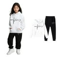 thumbnail image 5 of Kids Boys Girls Active Sweatsuit,2PC Long Sleeve White Hoodie Sweatpants Winter Clothes Teenage Girl Clothes 7-8 Years Cute&nbsp;Boys Girls&nbsp;Clothing, 5 of 7