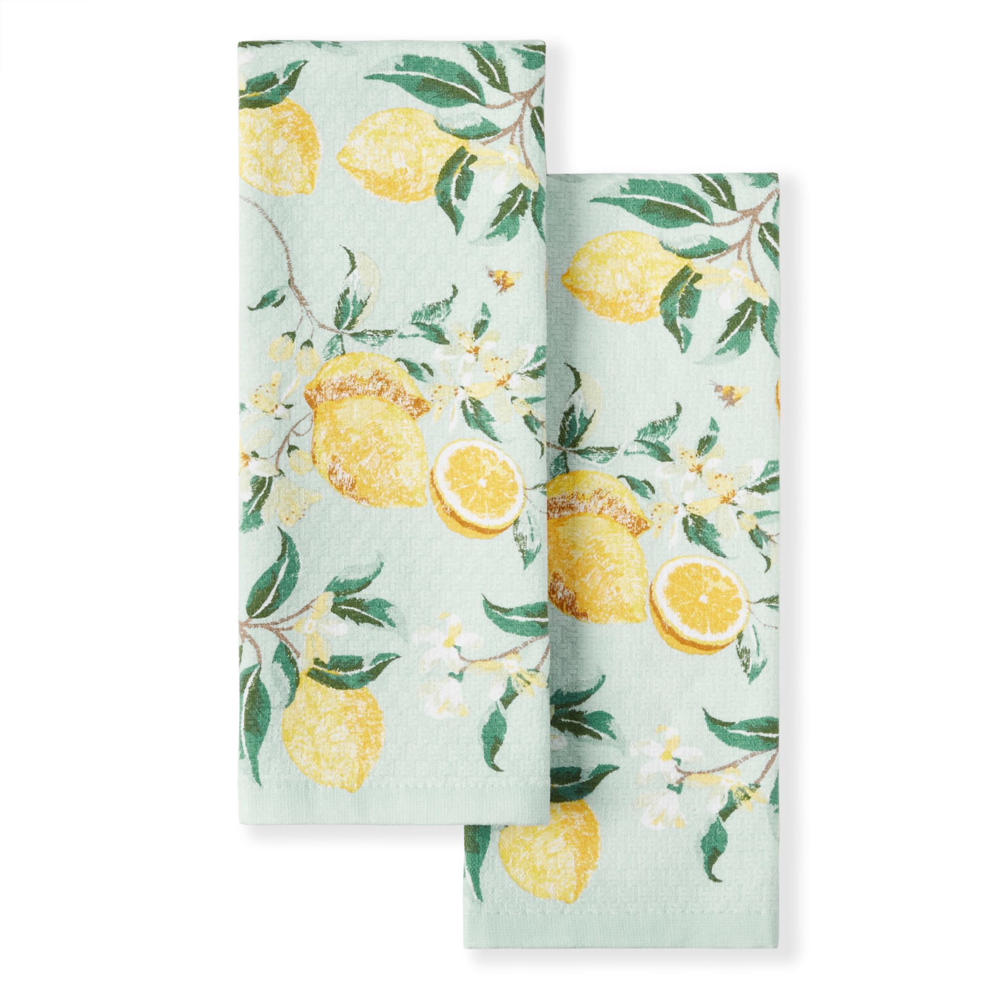 Martha Stewart Lemon Whimsy Cotton Kitchen Towel Set, 2 Piece
