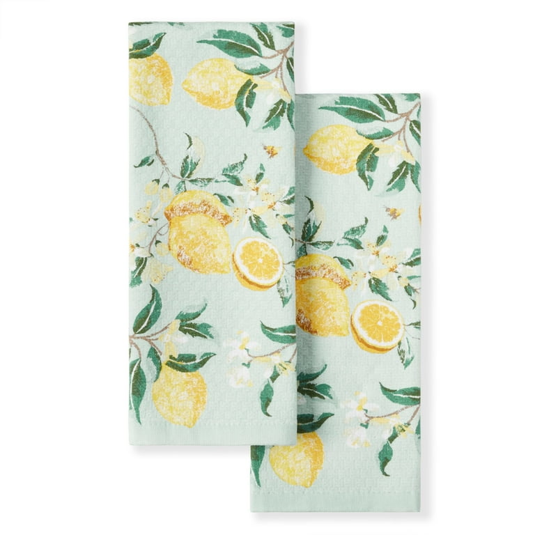 Lemon Bliss Printed Kitchen Towels, Set of 4