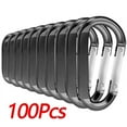 thumbnail image 4 of BETOR 50/100 pcs Silver / Black Aluminum Carabiner Spring Belt Clip Key Chain, 100pcs Black, 4 of 8