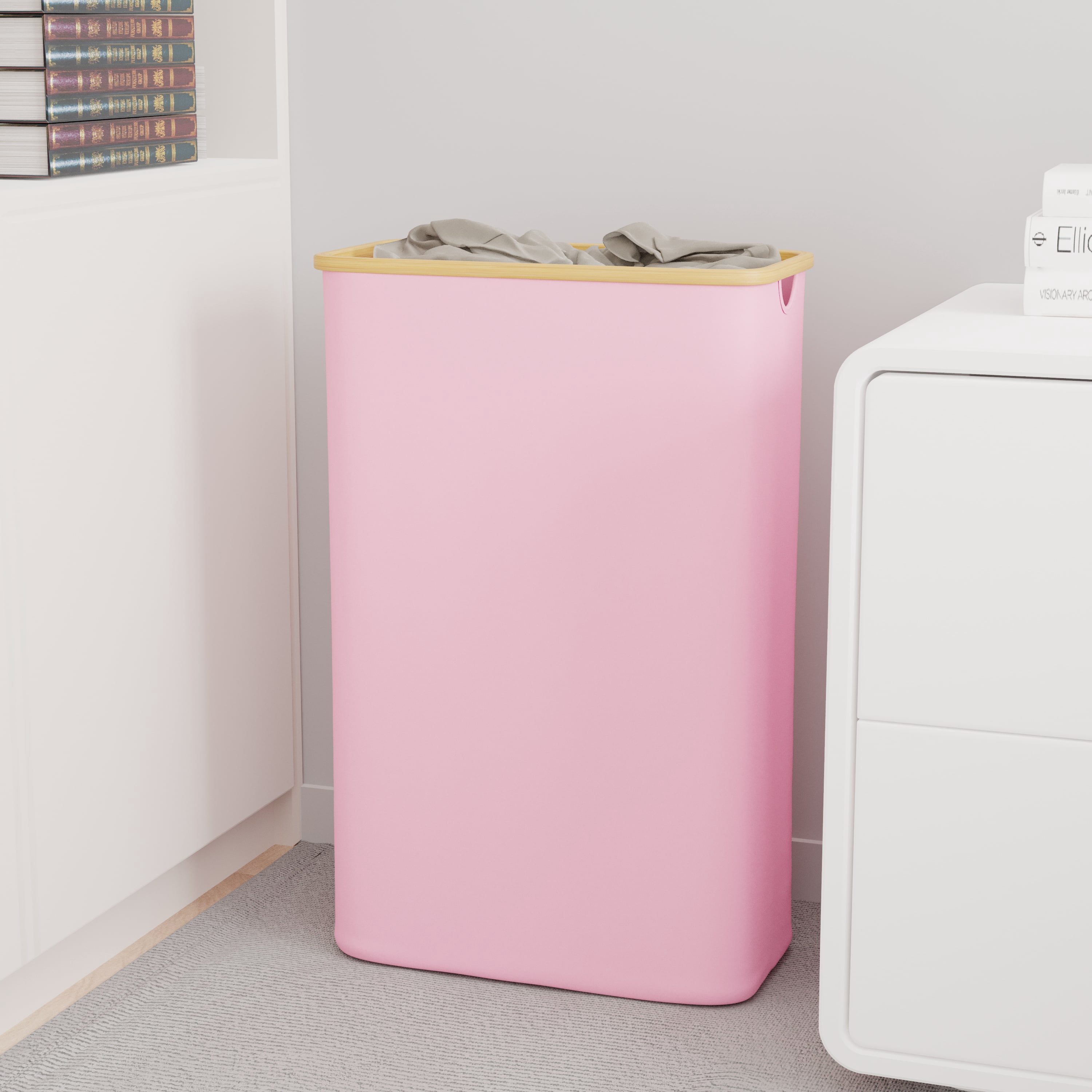 Tooloton 60L Large Laundry Hamper, Pink