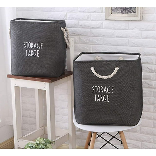 Cestas de lavandería plegables, cesta de almacenamiento grande, bolsa de almacenamiento de material cuadrado de algodón y lino, bolsas de lavandería adecuadas para almacenamiento en el hogar, ju