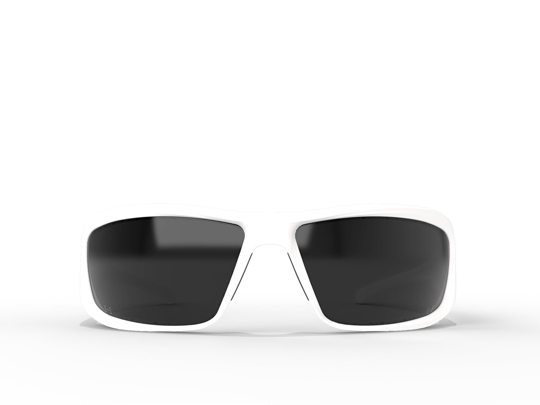 EDGE Brazeau Wrap-Around Safety Glasses, Anti-Scratch, Non-Slip, UV 400, Military Grade, ANSI/ISEA & MCEPS Compliant, 5.04" Wide, White Frame/Smoke Lens