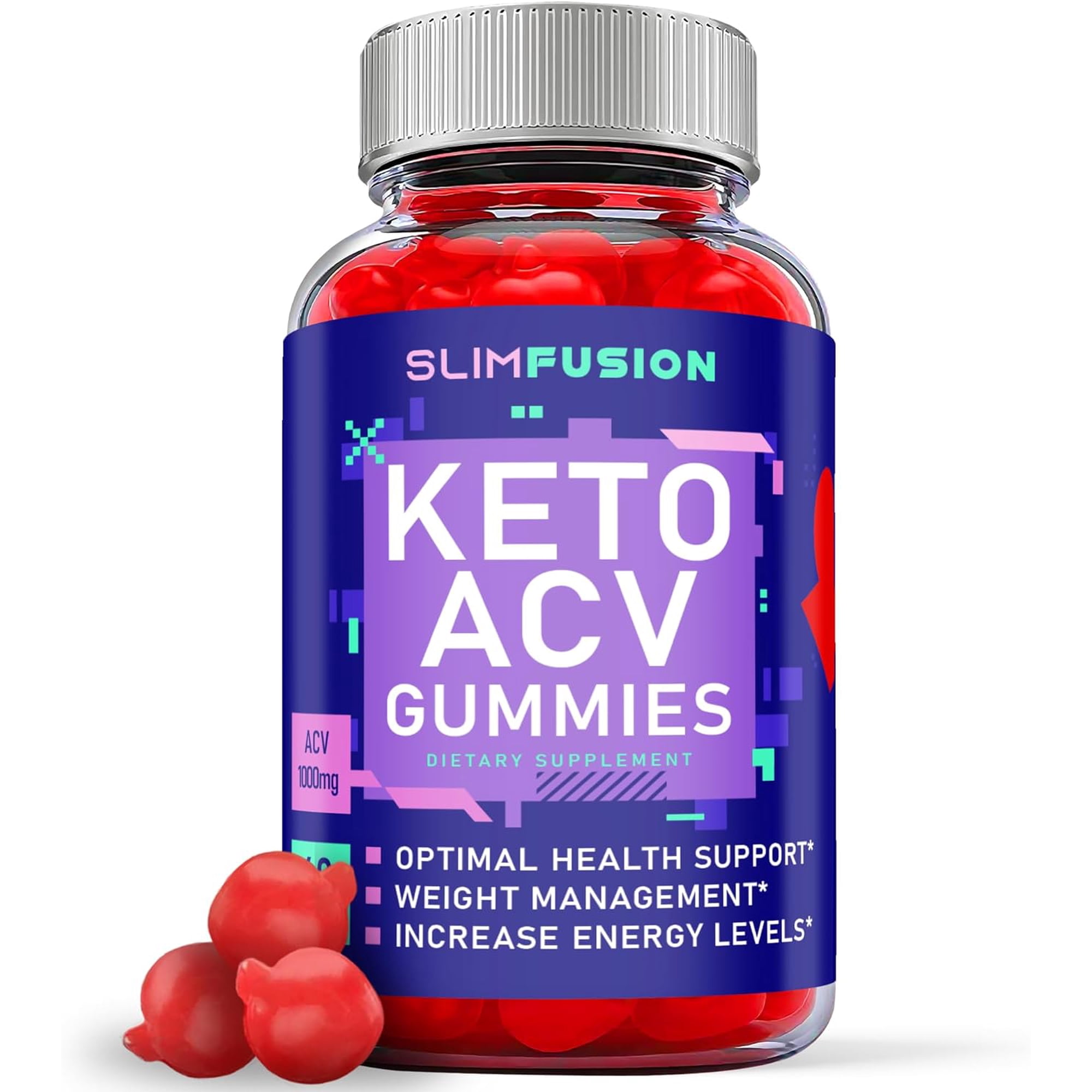 (1 Pack) Slim Fusion Keto ACV Gummies - Apple Cider Vinegar Supplement for Weight Loss - Energy & Focus Boosting Dietary Supplements for Weight Management & Metabolism - Fat Burn - 60 Gummies