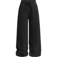 thumbnail image 3 of OSOLU Girls Sweatpants Wide Leg Drawstring Jogger Pants Elastic Waistband Athletic Palazzo With Pockets For Running Workout 5-14Y, 3 of 5
