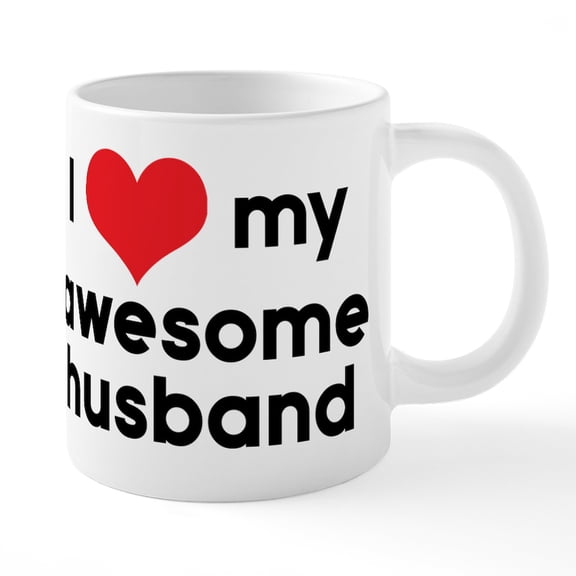 CafePress - I Heart My Awesome Husband - 20 Oz White Ceramic Mega Mug