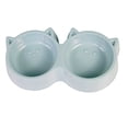 thumbnail image 2 of Small Dog Cat Double Bowl Water Food Feeder, Portable Pet Accessories with 2 Separate Dishes, Removable Non-Spill Plastic Feeding Station, 1 Set, 2 of 8