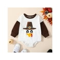 thumbnail image 2 of Jkerther Baby Girl Boy Thanksgiving Outfit Turkey Print Contrast Color Romper Long Sleeve Jumpsuits Bodysuits, 2 of 7