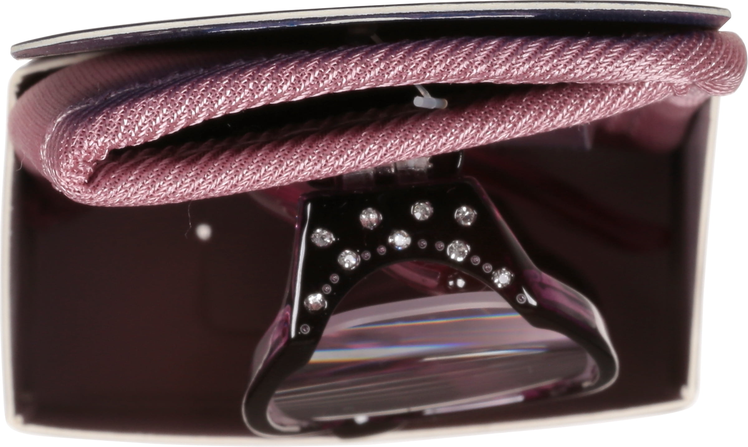 M+ Womens Rectangular Plastic Reading Glasses 1.25 Amber in Purple with Rhinestones