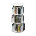 thumbnail image 1 of Intexca 360° Rotating Bookshelf, 3-Tier Organizer for Home, Office, Room and Adult (White), 1 of 9