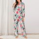 thumbnail image 2 of Fotbe Roses and Butterflies Conjunto de Pijama de Manga Larga para Mujer con Estampado, Ropa de Dormir de 2 Piezas, Conjunto de Casa Suave y Cómodo con Bolsillos-XX-Large, 2 of 7