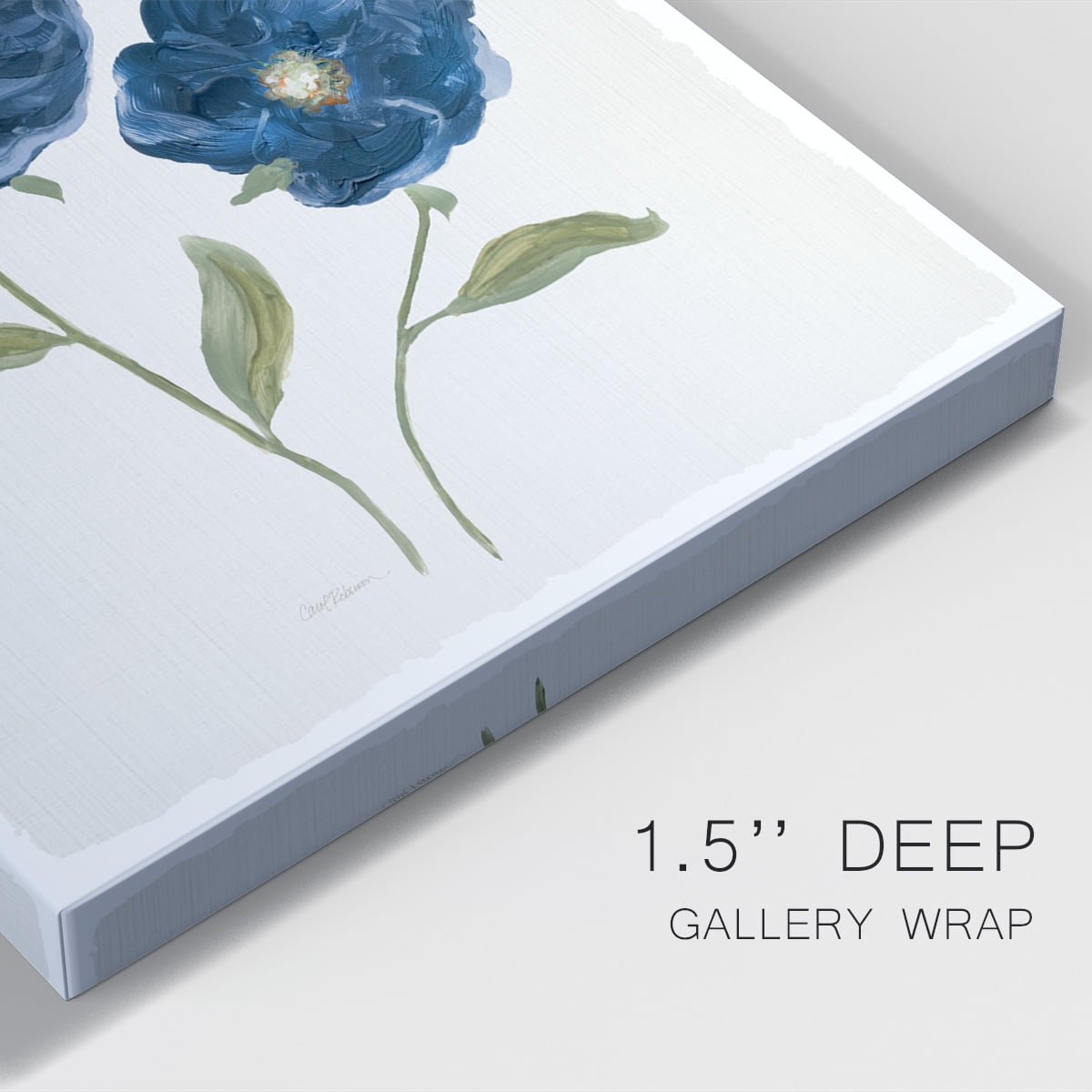 Blue Poppies Premium Gallery Wrapped Canvas - Ready to Hang
