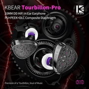 KBEAR TB-PRO in Ear Monitor Headphones, 10mm PU+PEEK+Dome DD High Resolution Ear Buds Wired, HiFi IEMs Noise Cancelling Headset with Detachable Cable In Ears for Musicians, Singers, Audio Engineer
