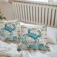 thumbnail image 5 of Outdoor Waterproof Pillow Covers Pack of 2, Vintage Crab Ocean Coral Anchor Shell Wood Grain Decorative Throw Pillowcases Cushion Covers for Garden Patio Tent Sofa Couch, 20x20 inch, 5 of 8