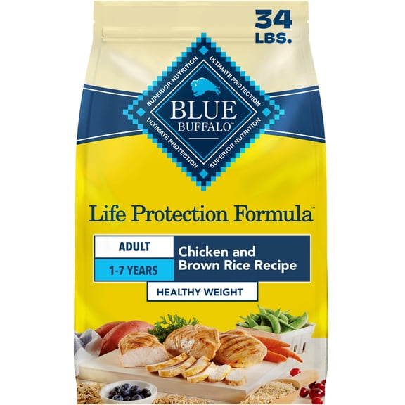 Blue Buffalo Life Protection Healthy Weight Adult Dry Dog Food Chicken & Rice 34lb Bag
