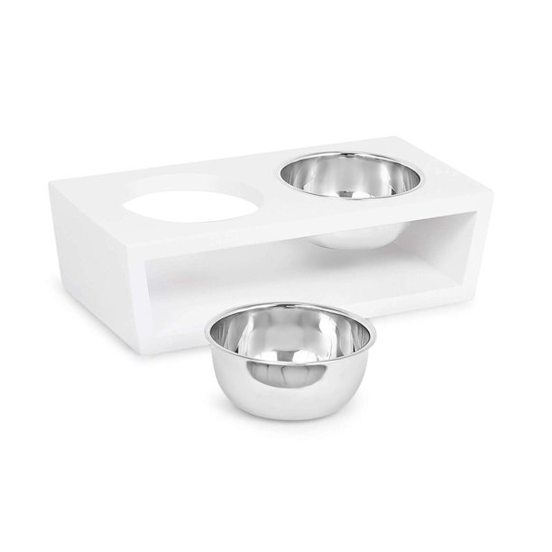 Best Modern Elevated Pet Feeder 2 Small Dog Bowls