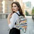 thumbnail image 6 of FORMRS Mini Backpack Purse for Women Travel Daypack Casual Shoulder Bag, Yellow Sardines Pattern, 6 of 7