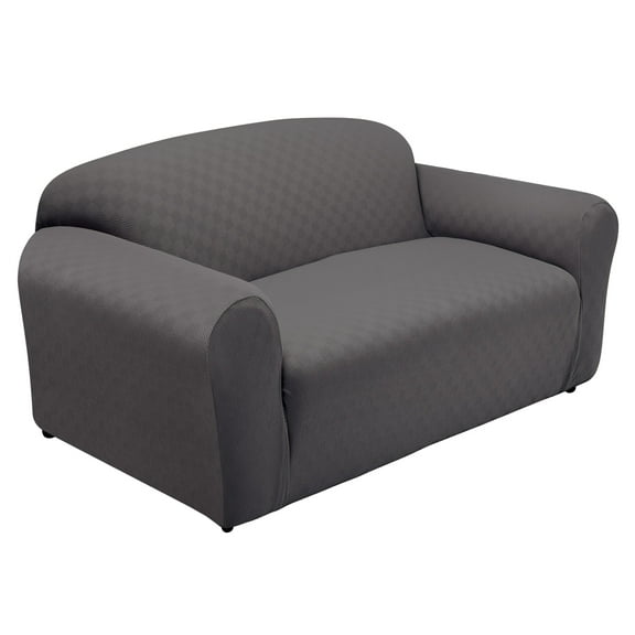 Stretch Sensations 1-Piece Stretch Newport Loveseat Slipcover, Grey