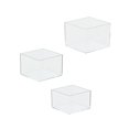 thumbnail image 1 of Caja de almacenamiento de escritorio, estuche de almacenamiento, contenedor de joyas transparente, liviano e impermeable, organizador de cosméticos 3 piezas, 1 of 8
