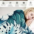 thumbnail image 3 of JRXY Hawaiian Tropical Hibiscus Flannel Fleece Blanket White, 3 of 6
