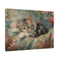 thumbnail image 2 of 12x16 inch Canvas Hanging Picture Painting Cute Cats In The Flowers,Charm Rustic Garden,Children'S Room,Cat'S Nest Decor Posters Paintings,Gift For Cat & Flower Lover,For Children'S Room,Yard, 2 of 6