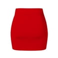 thumbnail image 6 of Gbsyewxs Womens Skirts Mini High Waist Pencil Skirt Solid Color Slim Casual Summer Women'S Skirts Red, 6 of 6