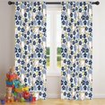 thumbnail image 5 of Blackout Kids Curtains,Blue Baseballs with Yellow Flowers Pattern Childrens Insulated Curtains Set Of 2,Bedroom Essentials,Toddler Room Decor 42"x84", 5 of 5