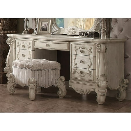 Bowery Hill Vanity Desk In Bone And White Walmart Com