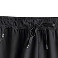 thumbnail image 4 of Men's Quick Dry Cargo Shorts, Elastic Drawstring Waist with Multiple Zipper Pockets, Lightweight Casual Hiking Shorts for Men Stretchy Breathable Black M, 4 of 5