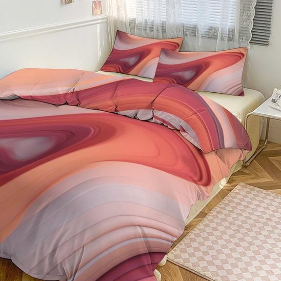 3PCS Colorful Marble Pattern Duvet Cover Set Twin, 1 Duvet Cover And 2 Pillowcase, Duvet Cover for Kids Girls Boys And Teens