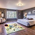 thumbnail image 3 of LaModaHome Non-Slip Rug Pop Art Inspired Geometric Figures Rug Washable Mat Child Stain Resistant Living Room Kitchen Carpet - Size: 6,6X2,6ft(200X80cm), 3 of 5