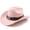 Pink, variant on Western Style Suede Cowboy Hat, Wide Brim Adjustable Fedora, Retro Belted Hat for Men & Women, 13 Colors, One Size