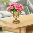thumbnail image 4 of unbranded Florero Retro De Metal Dorado Con Europeo Para De Hogar, 4 of 6