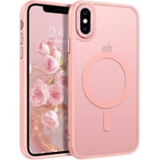 for iPhone Xs Max Case [Compatible with Magsafe] Translucent Matte Magnetic iPhone Xs Max Phone Case Slim Thin Shockproof Women Men Protective Cases Cover for iPhone Xs Max 6.5" 2018, Pink