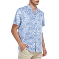 thumbnail image 4 of American Trends Hawaiian Shirt for Men Short Sleeve Button Down Shirts Beach Shirts for Men Palm Leaf Blue S, 4 of 7