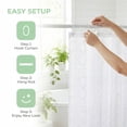 thumbnail image 6 of Unique Bargains 3D Geometric Texture Bath Curtain Sets with Hooks White 72"W x 72"L, 6 of 8