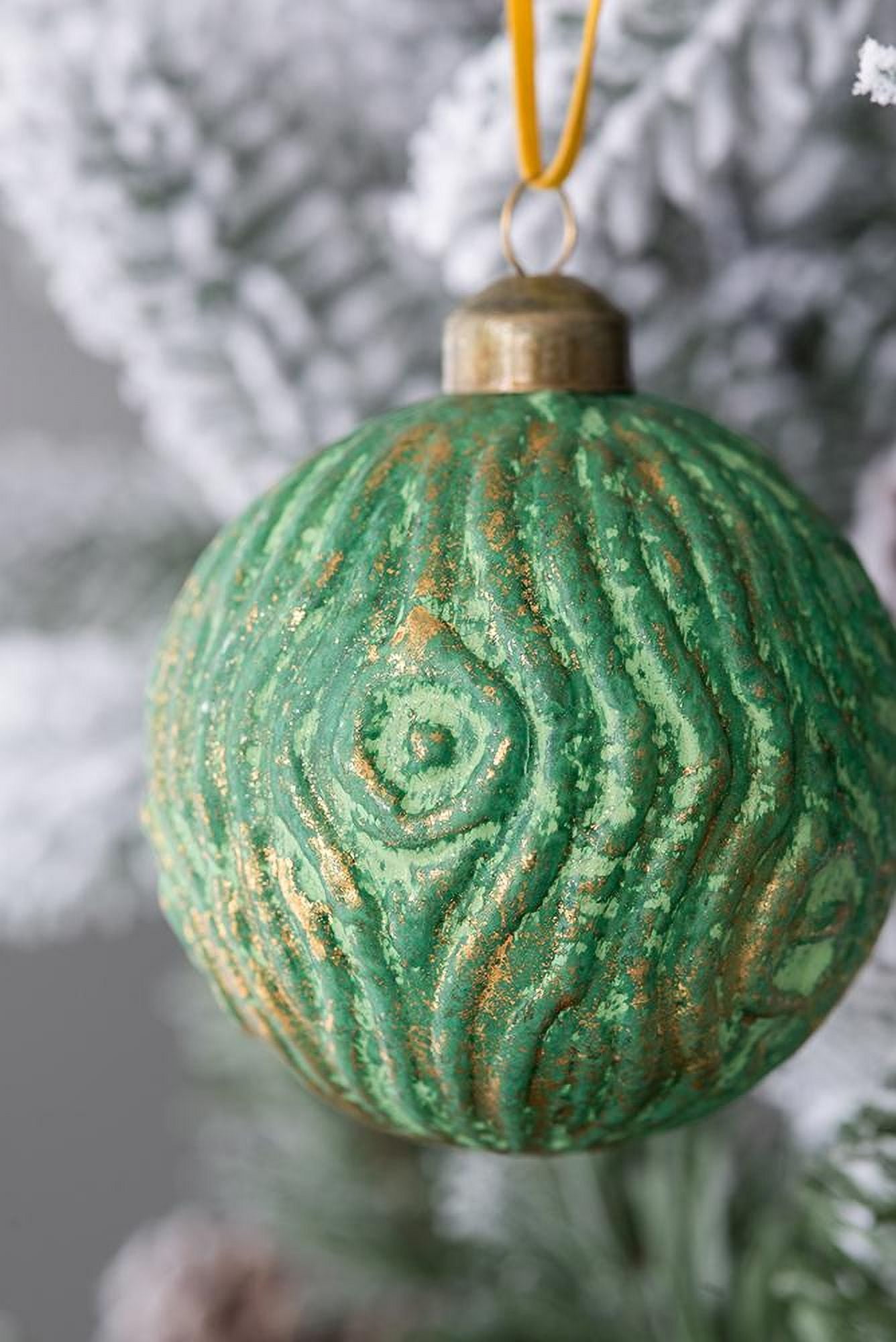 Set of 12 Glass Christmas Ball Ornaments with Glitter and Painting Design by Riccardo Tree Decor