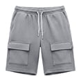 thumbnail image 6 of Nmnitkp Mens Shorts Waffle Knit Cargo Shorts Elastic Waist Drawstring Multi-Pocket Lightweight Breathable Casual Summer Athletic Shorts Dark Gray,3XL, 6 of 6