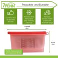 thumbnail image 4 of 7Penn Silicone Food Storage Bag 500mL - 3pk Red 7.75 x 4in Reusable Food Bags, 4 of 7