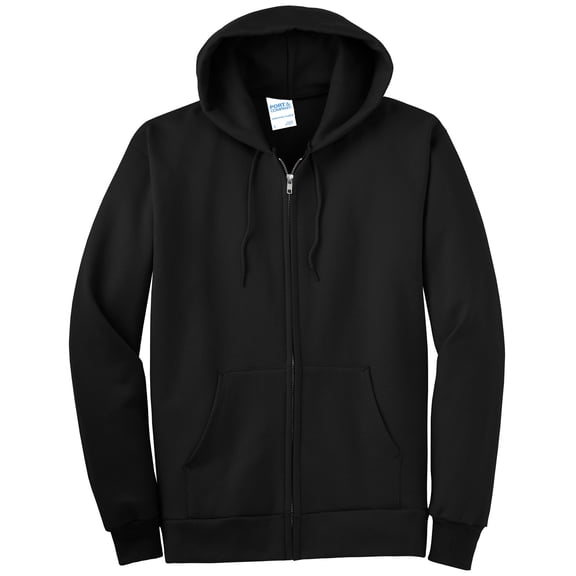 Port & Company Tall Full Zip Hooded Sweatshirt (PC90ZHT) Jet Black, LT