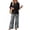 Zebra, variant on 2 Piece Sets for Women Elbow Sleeve Tops and Wide Leg Long Pants Lounge Sets Beach Vacation Clothes Airport Travel Matching Clothing